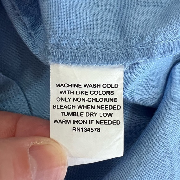 Vineyard Vines Girls Sleeveless Light Blue Dress Navy Ric Rac Detail, size 7 - Picture 5 of 7